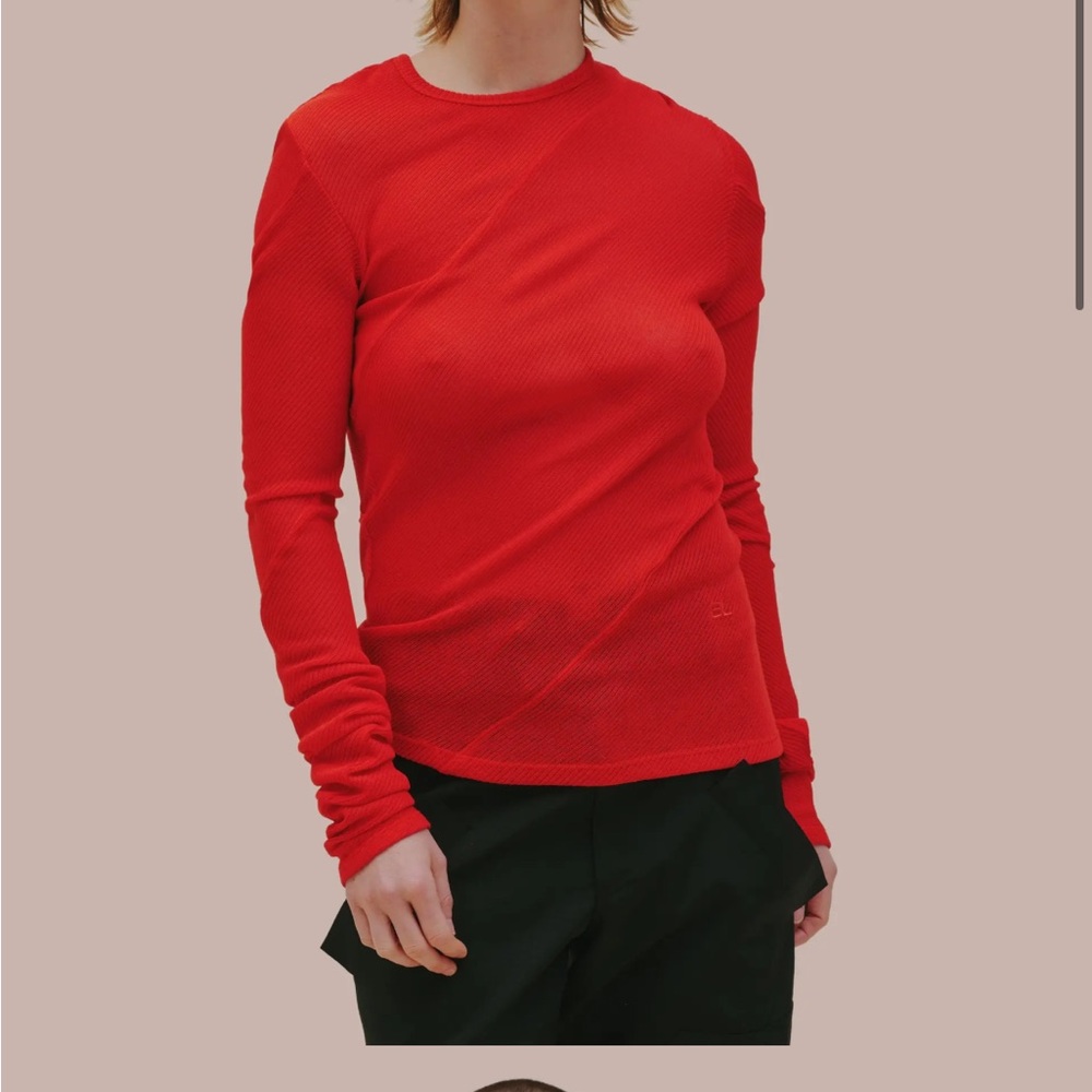 Eckhaus Latta Red Long Sleeve Women's Top